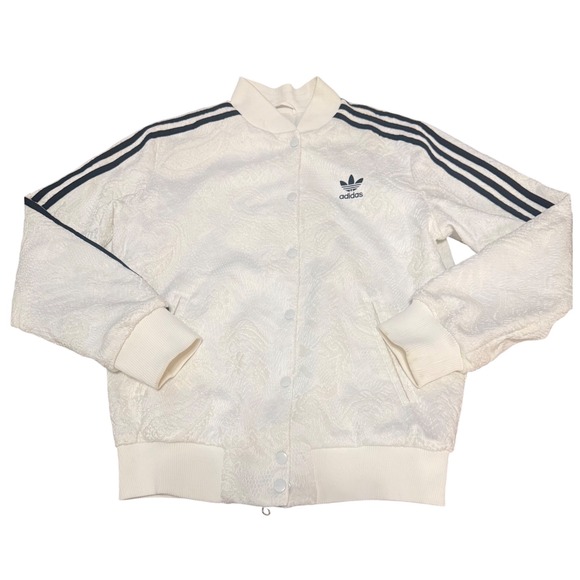 adidas Originals Jackets & Blazers - Adidas Originals Adicolor White Floral Lace Track Jacket Trefoil Bomber Womens M